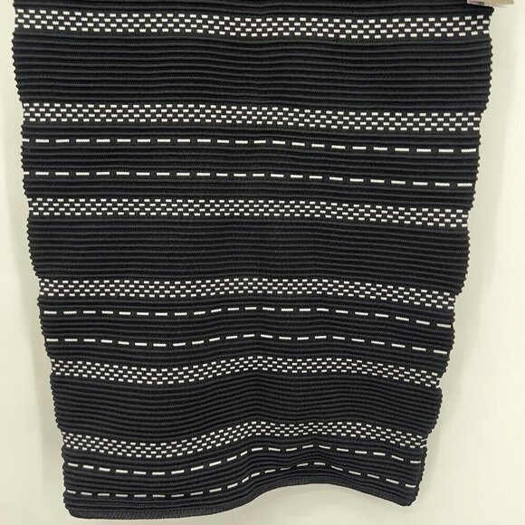 Eva Mendes New York & Company Pencil Midi Skirt Women's Black/White Slit XS NWT - Picture 4 of 10